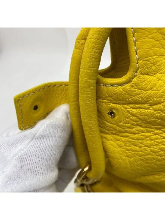 Celine Hand Shoulder Bag Leather Yellow Travel Formal - Picture 14 of 16
